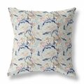 Palacedesigns 16 in. Roses Indoor & Outdoor Throw Pillow Light Blue Pink & Indigo PA3096012
